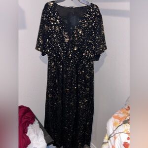Black dress with gold stars